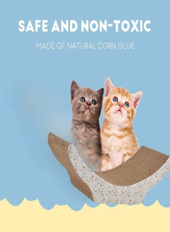 KittuPet سرير استرخاء من الكرتون مع عمود خدش للقطط من KittuPet، مزود بنبات النعناع البري، ووسادات متينة تمنع تلف الأثاث (متعدد الألوان، سميك على شكل موجة). - Image 5